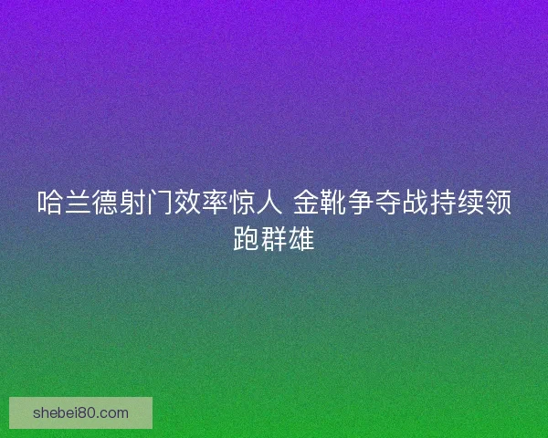 哈兰德射门效率惊人 金靴争夺战持续领跑群雄